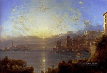 Franz Richard Unterberger Painting - Genoa scenery Franz Richard Unterberger